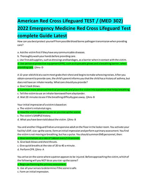 how hard is the red cross lifeguard test|lifeguard written test pdf 2022.